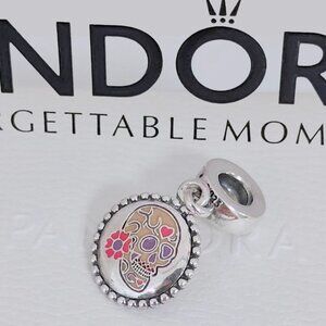 Pandora Skull Charm Mexico Day of the Dead Pink Sugar Skull Charm
